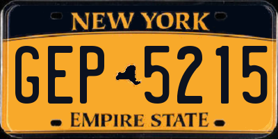 NY license plate GEP5215
