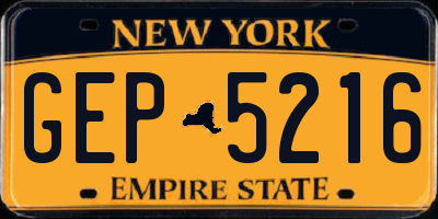 NY license plate GEP5216