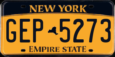 NY license plate GEP5273