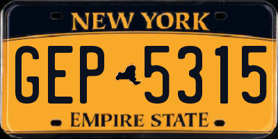 NY license plate GEP5315