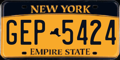 NY license plate GEP5424