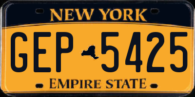 NY license plate GEP5425