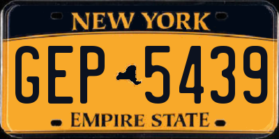 NY license plate GEP5439