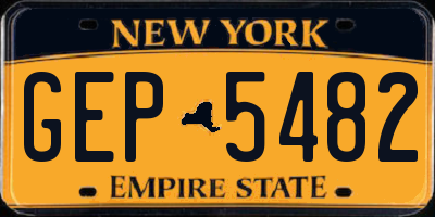 NY license plate GEP5482