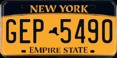 NY license plate GEP5490