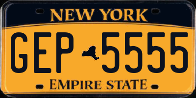 NY license plate GEP5555