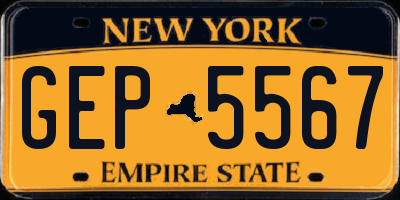 NY license plate GEP5567