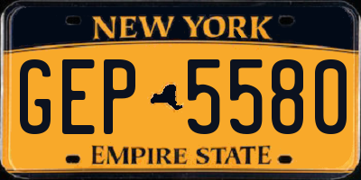 NY license plate GEP5580