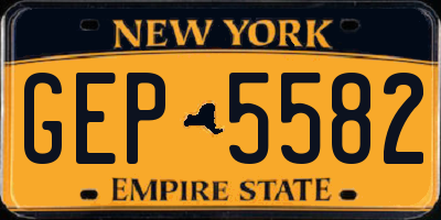 NY license plate GEP5582
