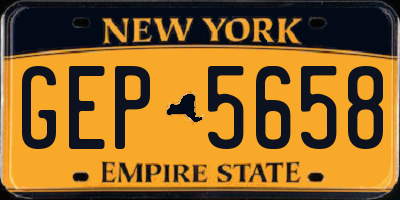NY license plate GEP5658