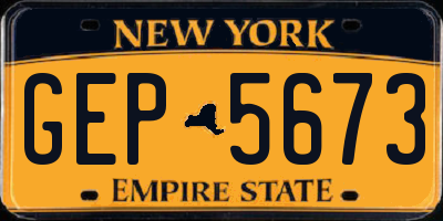 NY license plate GEP5673