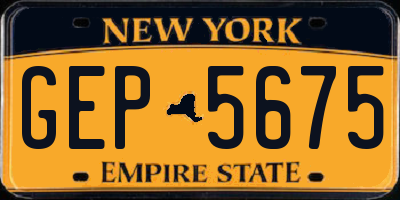 NY license plate GEP5675
