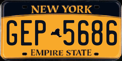 NY license plate GEP5686