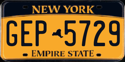 NY license plate GEP5729