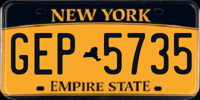 NY license plate GEP5735
