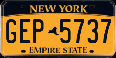 NY license plate GEP5737