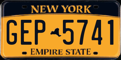NY license plate GEP5741