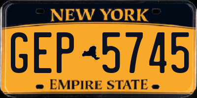 NY license plate GEP5745