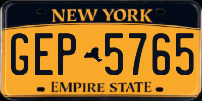 NY license plate GEP5765