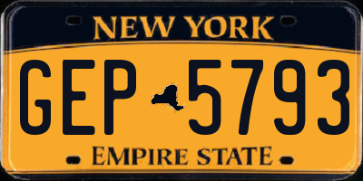 NY license plate GEP5793