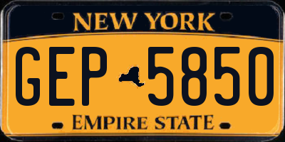 NY license plate GEP5850