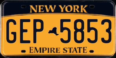 NY license plate GEP5853