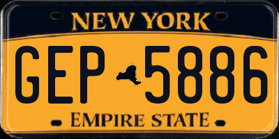 NY license plate GEP5886