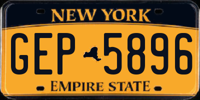 NY license plate GEP5896