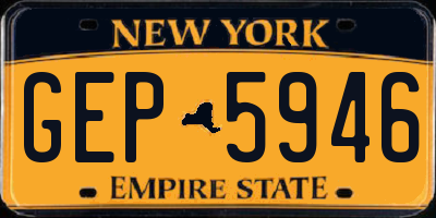 NY license plate GEP5946