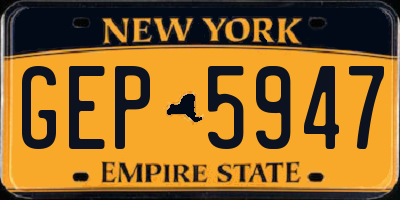 NY license plate GEP5947