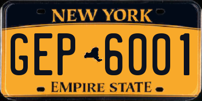 NY license plate GEP6001