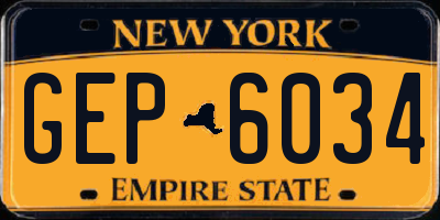 NY license plate GEP6034