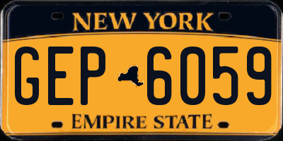 NY license plate GEP6059