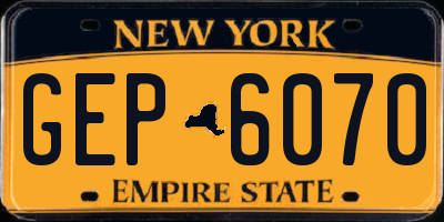 NY license plate GEP6070