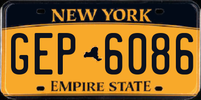 NY license plate GEP6086