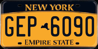 NY license plate GEP6090