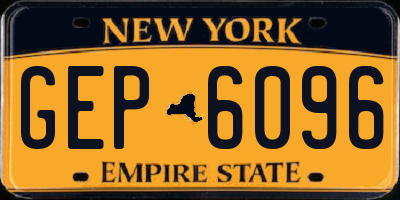 NY license plate GEP6096