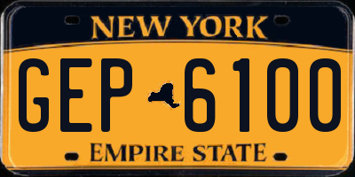 NY license plate GEP6100