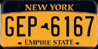 NY license plate GEP6167