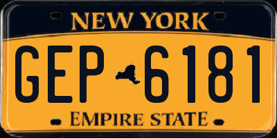 NY license plate GEP6181