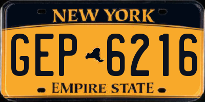 NY license plate GEP6216