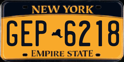 NY license plate GEP6218