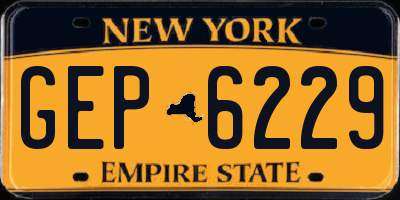 NY license plate GEP6229