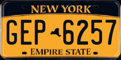 NY license plate GEP6257