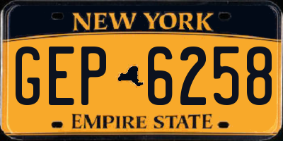 NY license plate GEP6258