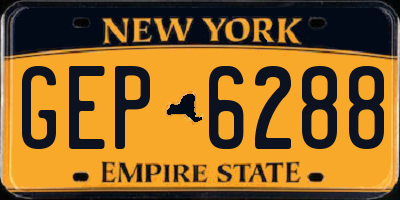 NY license plate GEP6288