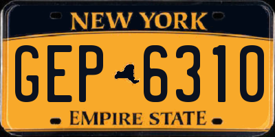 NY license plate GEP6310