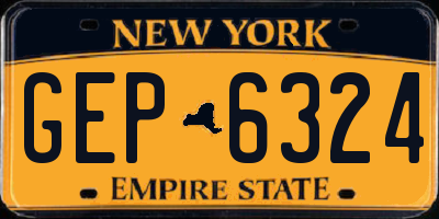 NY license plate GEP6324