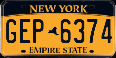 NY license plate GEP6374