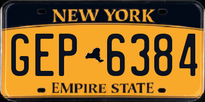 NY license plate GEP6384